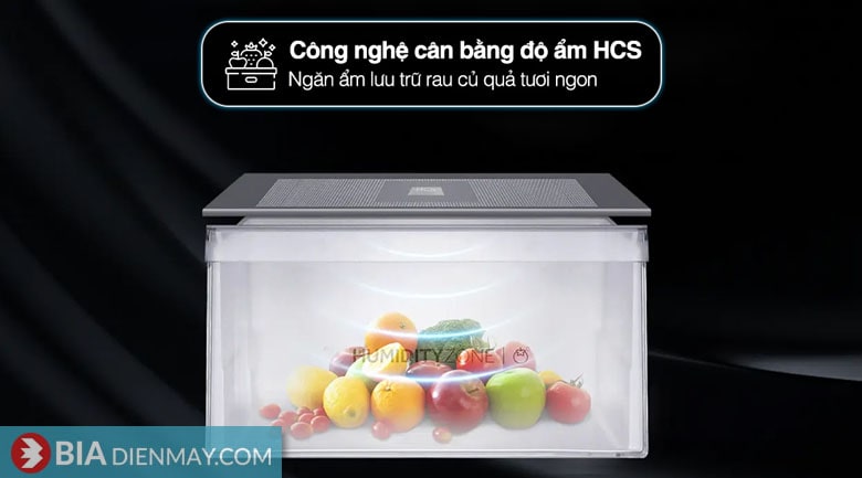 Tủ lạnh Aqua inverter 646 lít AQR-S682XA(SLB) - công nghệ cân bằng độ ẩm