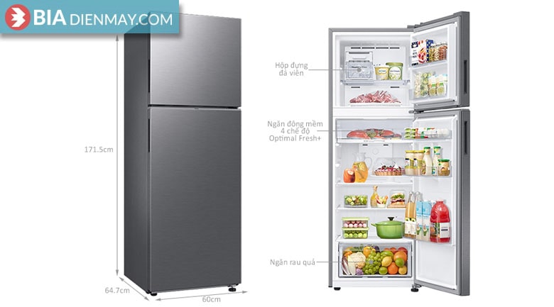 Tủ lạnh Samsung inverter 305 lít RT31CG5424S9SV - Thông số