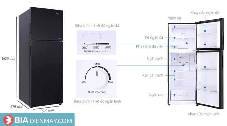 Tủ lạnh Aqua inverter 333 lít AQR-T352FA(FB) - Model 2022