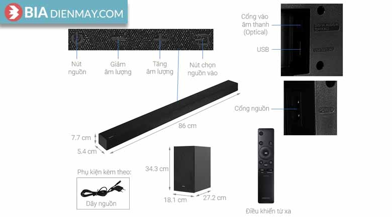 Loa Soundbar Samsung HW-A450/XV - Chính hãng
