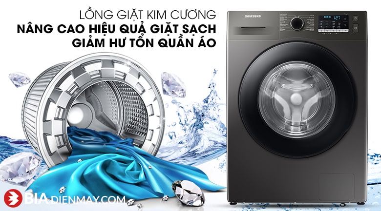 Máy giặt Samsung inverter 9.5 kg WW95TA046AX/SV - lồng giặt kim cương