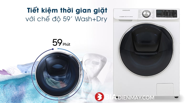 Máy giặt sấy Samsung WD10N64FR2W/SV AddWash Inverter 10.5 kg