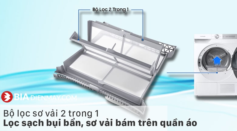 Máy sấy bơm nhiệt Samsung DV90T7240BH/SV Inverter 9kg