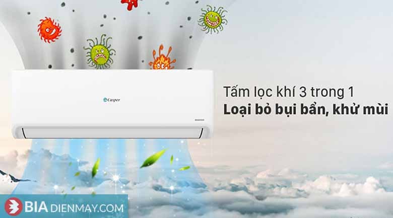 Điều hòa Casper 12000BTU GC-12IS33 - Tấm lọc không khí 3 trong 1 