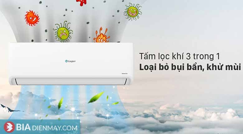 Điều hòa Casper 18000BTU GC-18IS33 - Tấm lọc không khí 3 trong 1