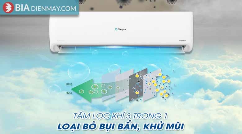 Điều hòa Casper 9000BTU GC-09IS33 - tấm lọc không khí 3 trong 1