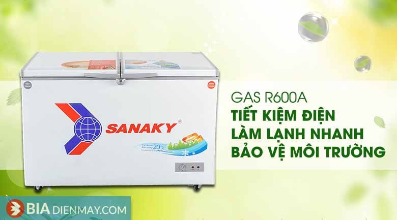Tủ Đông Sanaky 260 lít VH-3699W1 - Gas R600a thân thiện với môi trường