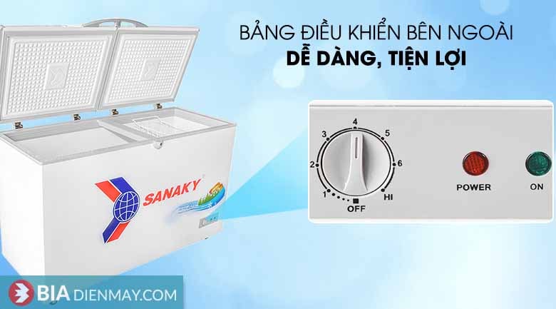 Tủ đông Sanaky 305 lít VH-4099A1 - Bảng điều khiển bên ngoài