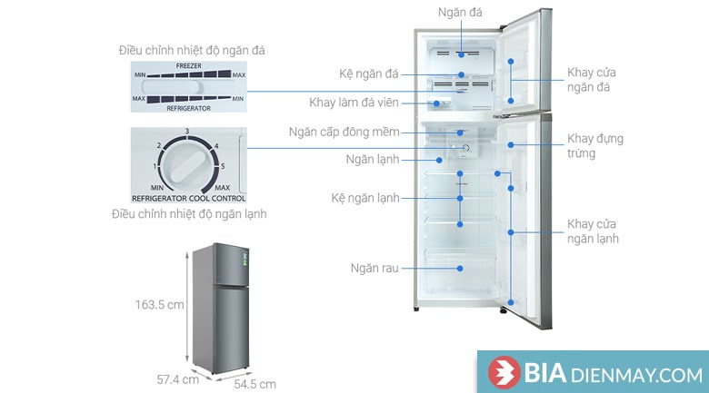 Tủ lạnh Casper inverter 258 lít RT-270VD - thông số