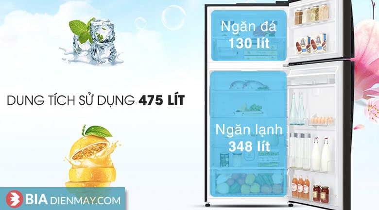 Tủ lạnh LG inverter 478 lít GN-D602BLI - Dung tích sử dụng
