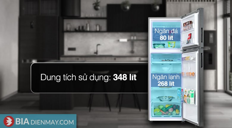 Tủ lạnh Samsung Inverter 348 lít RT35CG5424B1SV - Dung tích sử dụng