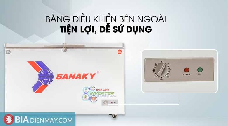 Tủ đông Sanaky inverter 280 lít VH-4099W3 - Bảng điều khiển bên ngoài