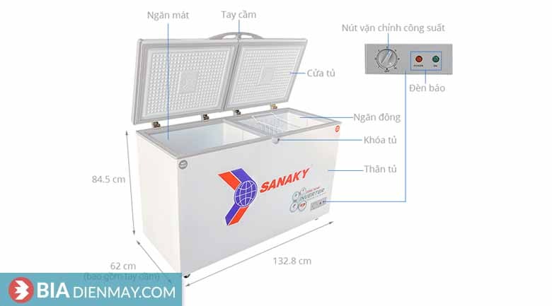 Tủ đông Sanaky inverter 280 lít VH-4099W3 - thông số