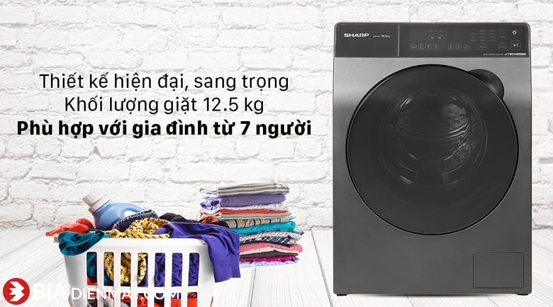 Máy giặt Sharp ES-FK1252PV-S 12.5Kg