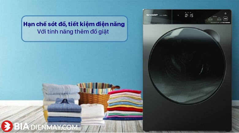 Máy giặt Sharp inverter 8.5 kg ES-FK852SV-G - thêm đồ trong khi giặt