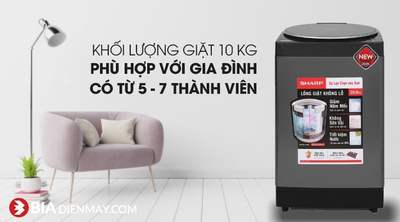 Máy giặt Sharp ES-W100PV-H 10 kg