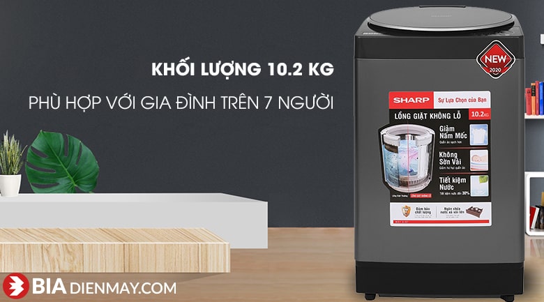 Máy giặt Sharp ES-W102PV-H 10.2 kg