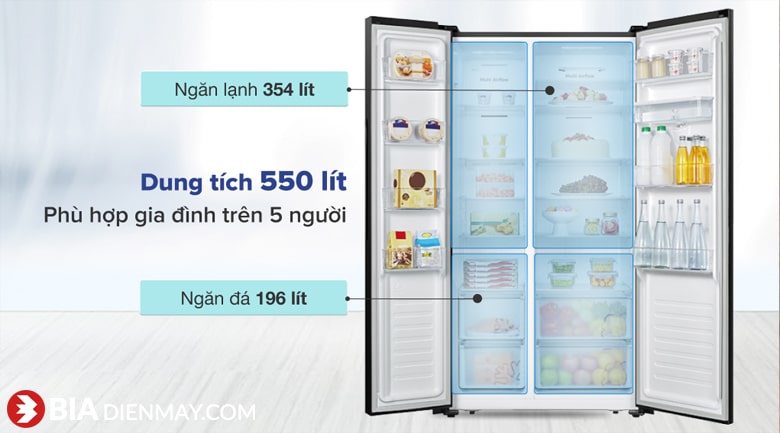 Tủ lạnh Casper RS-570VBW Inverter 550 lít