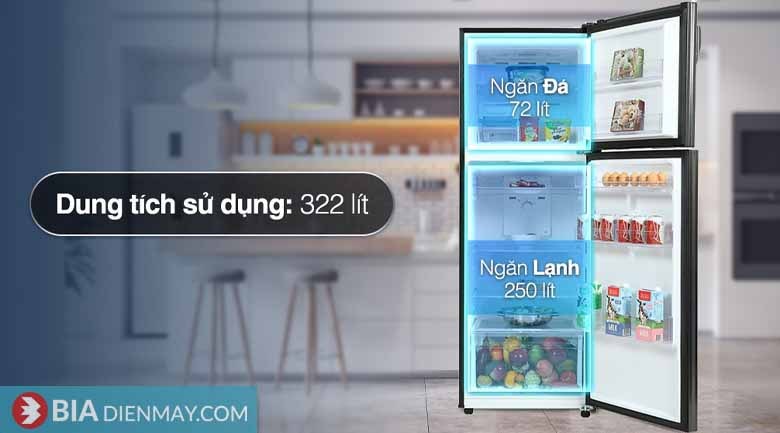 Tủ lạnh Samsung 322 lít RT32K503JB1/SV - Dung tích tủ