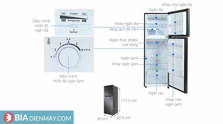 Tủ lạnh Samsung 322 lít RT32K503JB1/SV - Thông số