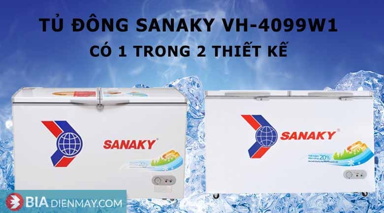 Tủ đông Sanaky 280 lít VH-4099W1 - Thiết kế