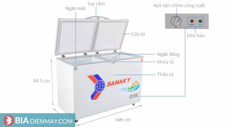 Tủ đông Sanaky 280 lít VH-4099W1 - Thông số