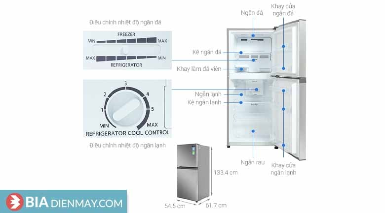 Tủ lạnh Casper inverter 200 lít RT-215VS - Thông số