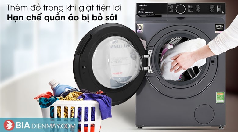 Máy giặt Toshiba inverter 10.5 kg TW-BK115G4V(MG) - thêm đồ trong khi giặt