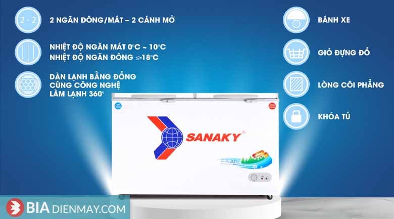 Tủ đông Sanaky 365 lít VH-5699W1 - Giới thiệu
