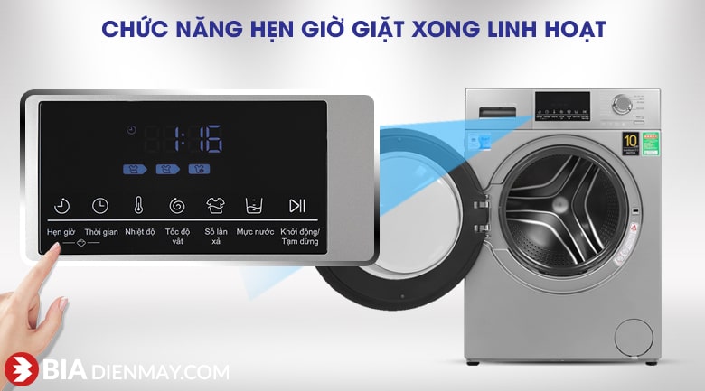 Máy giặt Aqua AQD D900F S 9 kg Inverter chính hãng