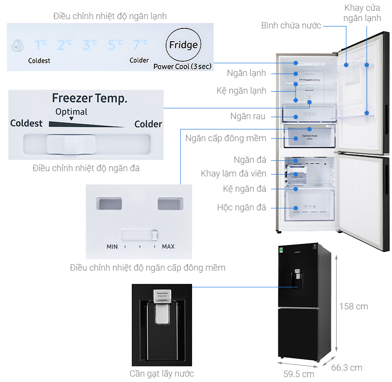 Tủ lạnh Samsung inverter 276 lít RB27N4170BU/SV - thông số