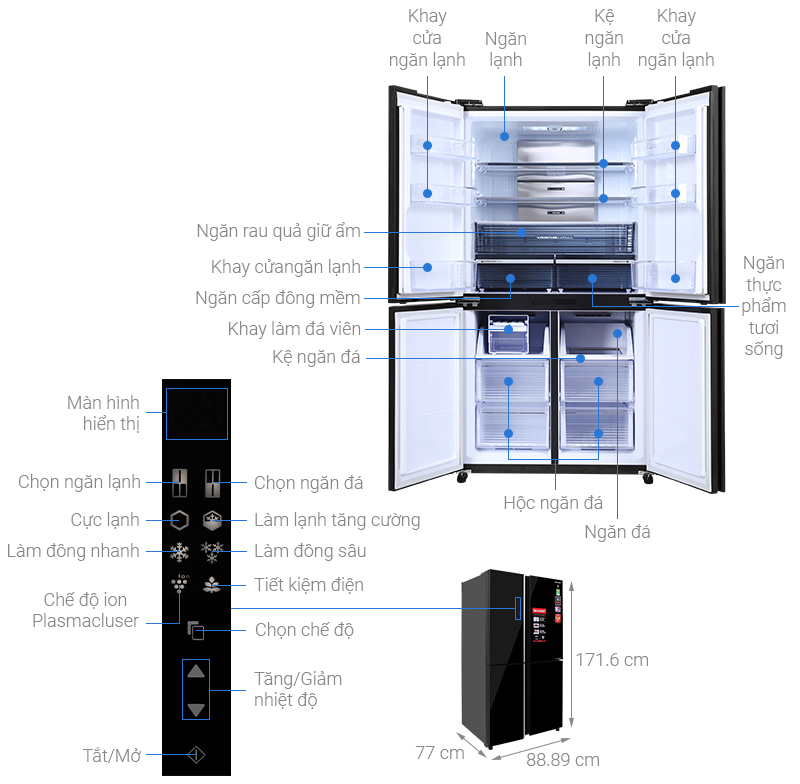Thông số Tủ Lạnh Sharp SJ-FX600V-SL
