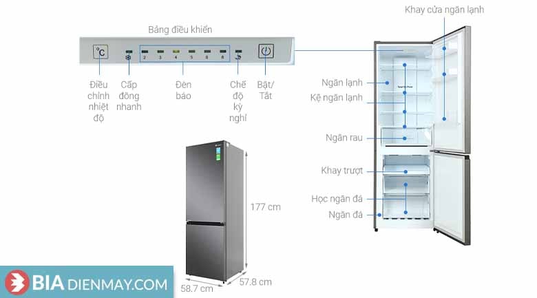 Tủ lạnh Casper inverter 300 lít RB-320VT - Thông số