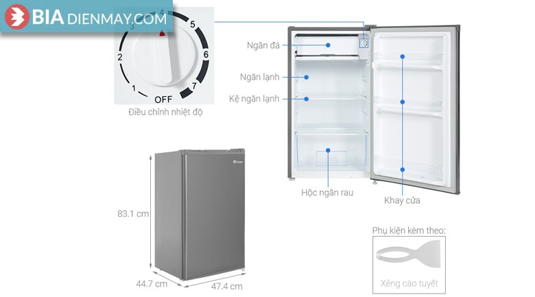 Tủ lạnh Casper 95 lít RO-95PG - thông số