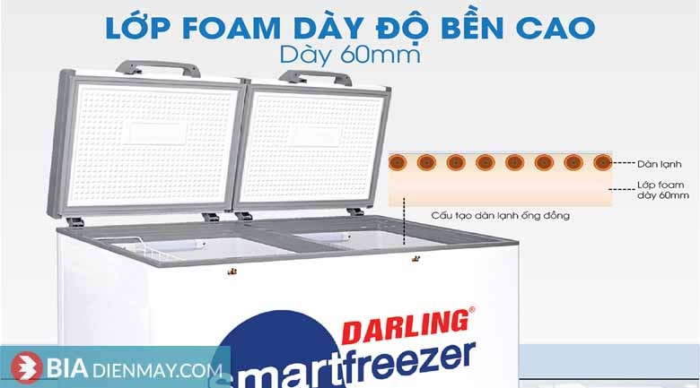 Tủ đông Darling 450 lít DMF-4699WS - Lớp Foam giữ nhiệt tốt