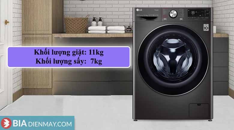 Máy giặt sấy LG inverter 11 kg FV1411H3BA - 7kg Sấy 