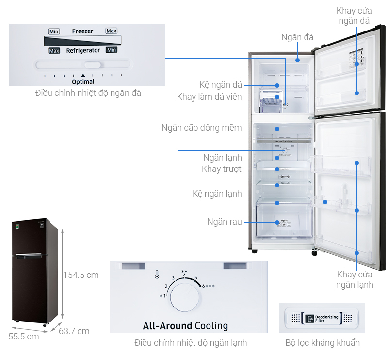 Thông Số Tủ lạnh Samsung RT22M4032BY/SV