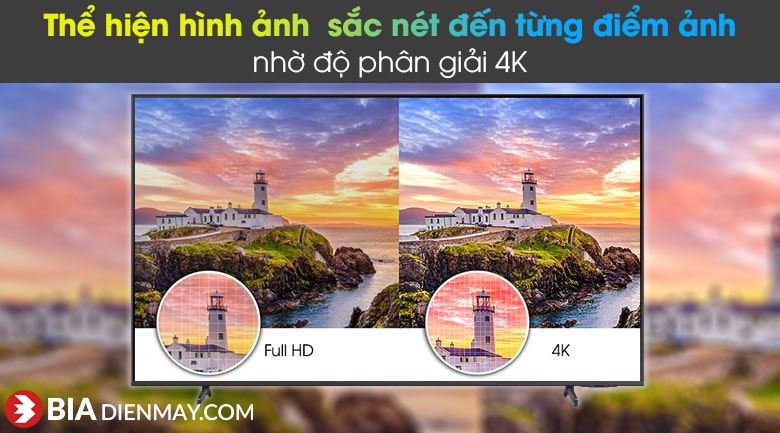 Smart Tivi Samsung 4K 55 inch UA55AU8000 - độ phân giải 4K