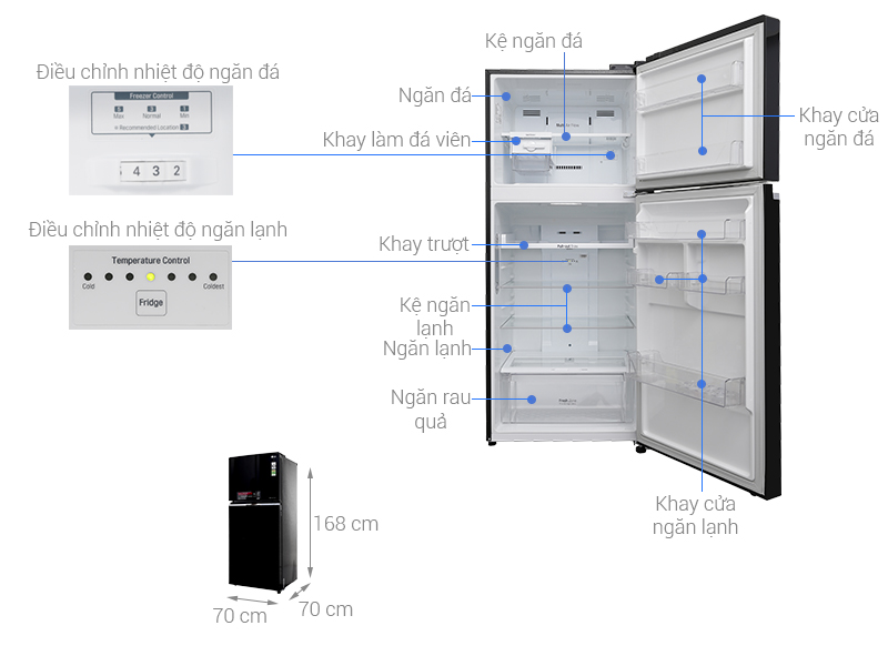Thông số Tủ lạnh LG GN-L422GB Inverter 393 lít 