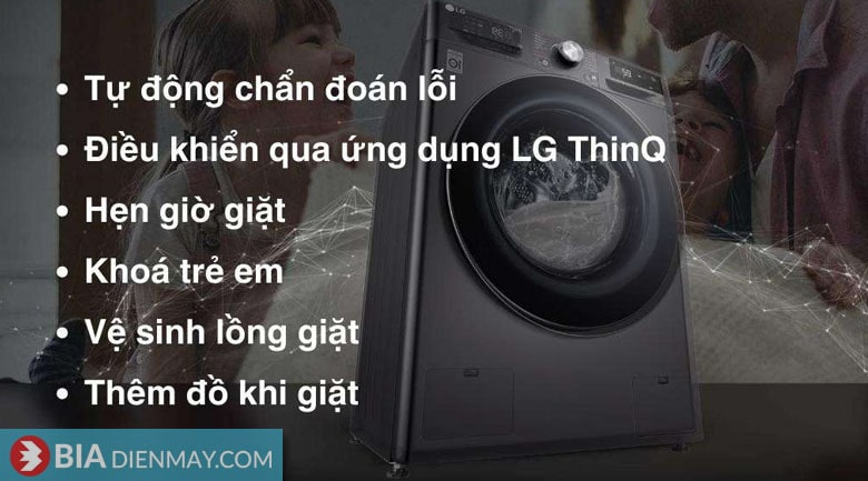 Máy giặt LG inverter 9 kg FV1409S4M - các tính năng tiện ích
