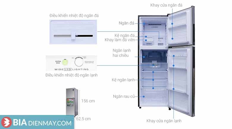 Tủ Lạnh Sharp inverter 224 lít SJ-X251E-DS - Chính hãng
