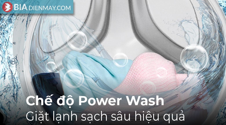 Máy giặt Casper inverter 8.5 kg WF-85I140BGB - chế độ giặt Power Wash
