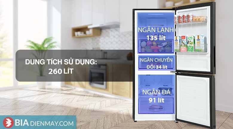 Tủ lạnh Aqua Inverter 260 lít AQR-B306MA(HB) - Mới 2022 
