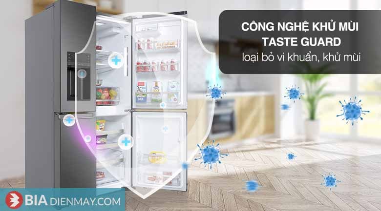 Tủ lạnh Electrolux inverter 609 Lít EQE6879A-B 4 cánh - công nghệ TasteGuard khử khuẩn