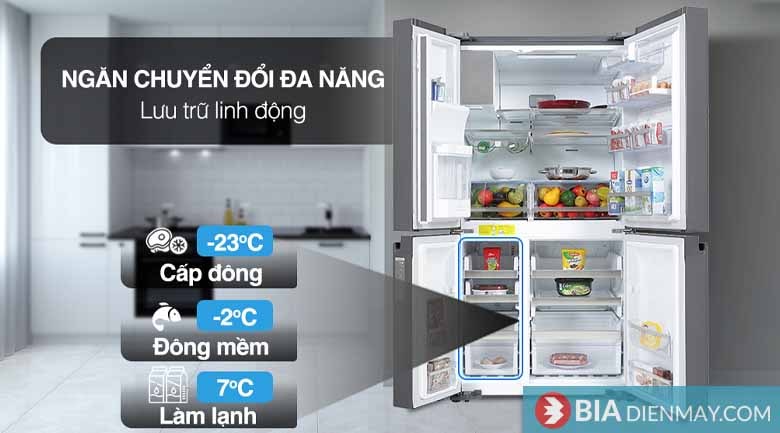 Tủ lạnh Electrolux inverter 609 Lít EQE6879A-B 4 cánh - Ngăn chuyển đổi thông minh