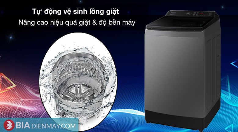 Máy giặt Samsung inverter 10.5 kg WA10CG5745BDSV - tự động vệ sinh lồng giặt
