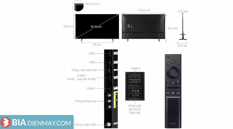 Smart Tivi Samsung 4K 55 inch UA55AU8100 - Model 2021