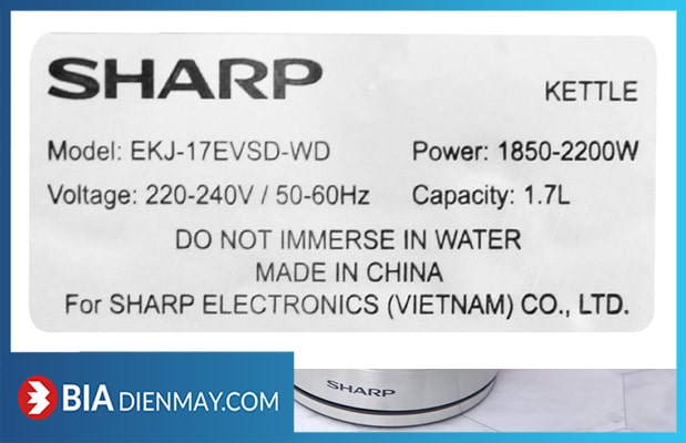 Bình đun siêu tốc Sharp EKJ-17EVSD-WD 1.7 lít