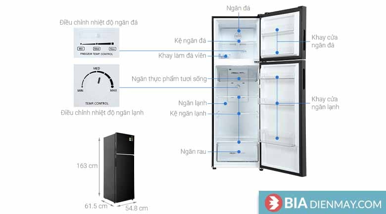 Tủ lạnh Aqua Inverter 283 lít AQR-T299FA(FB) - Chính hãng