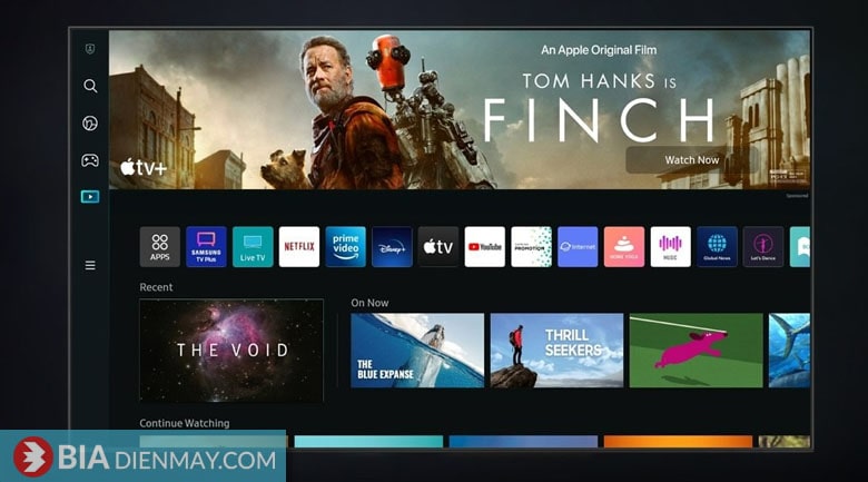 Smart Tivi Samsung 55 inch QLED 4K QA55QE1C - hệ điều hành Tizen OS
